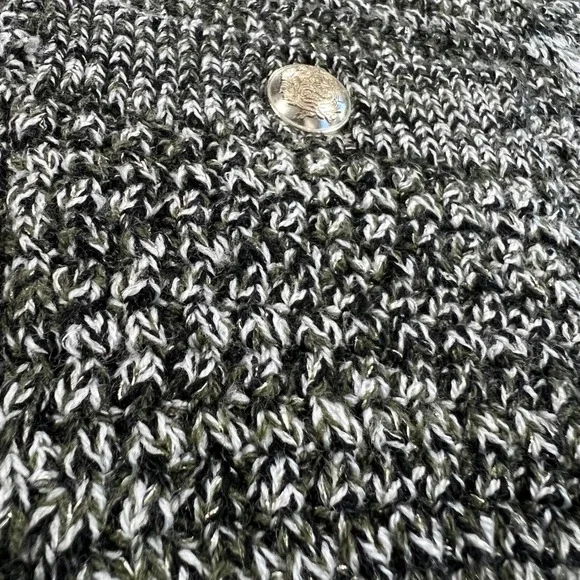 Gerard Darel Cardigan Women Size 2 Grey Excellent Wool Blend Gold Crest Buttons - Picture 6 of 16